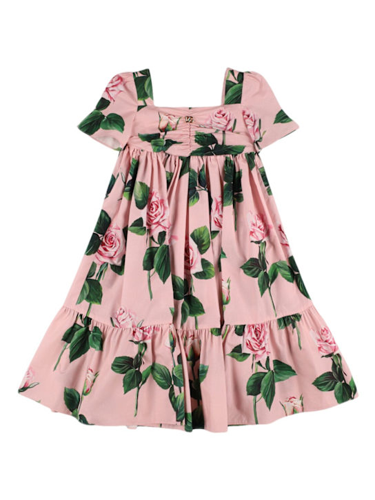 Dolce&Gabbana: Vestito in cotone stampato - Multicolore - kids-girls_0 | Luisa Via Roma