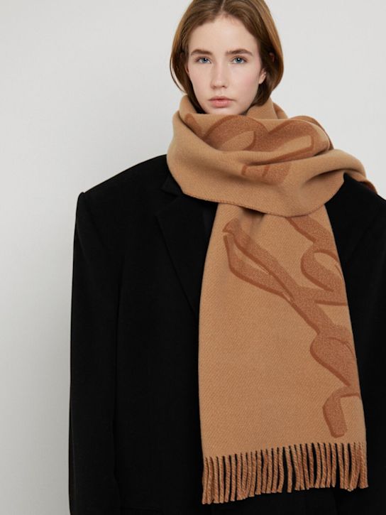 Balenciaga: Sciarpa in lana - Beige - women_1 | Luisa Via Roma
