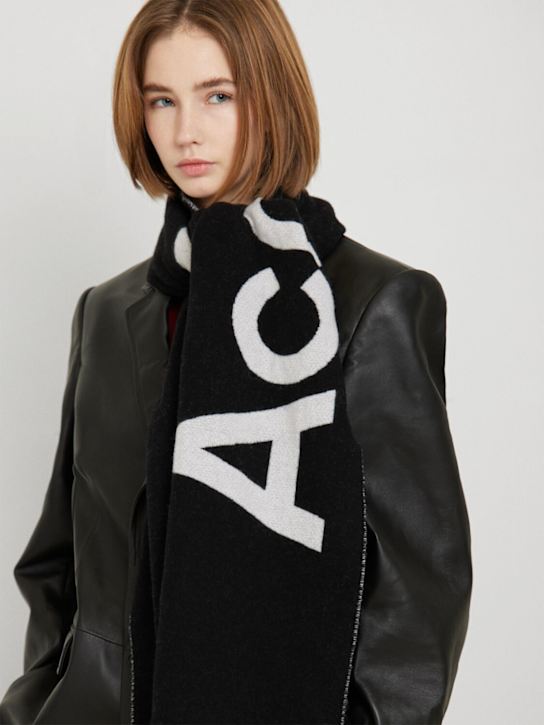 Acne Studios: Toronty logo wool blend scarf - women_1 | Luisa Via Roma