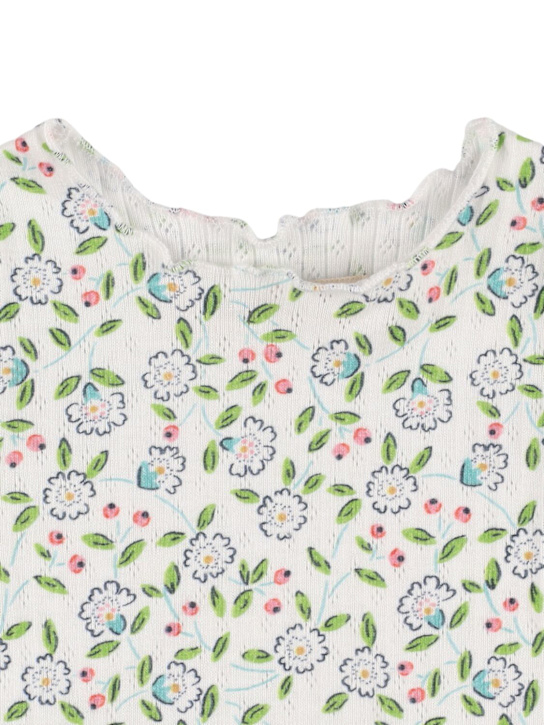 The New Society: コットンジャージーTシャツ - ホワイト/グリーン - kids-girls_1 | Luisa Via Roma