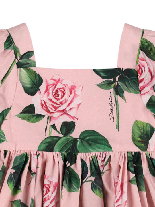 Dolce&Gabbana: Vestito in cotone stampato - Rosa/Multi - kids-girls_1 | Luisa Via Roma