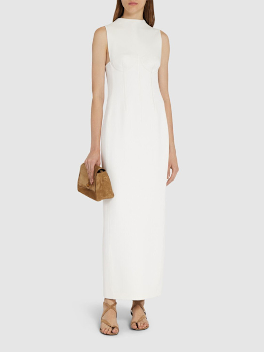 Khaite: Shoshanna viscose long dress - Chalk - women_1 | Luisa Via Roma