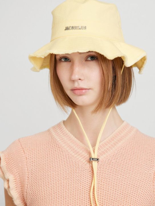 Jacquemus: Le Bob Artichaut bucket hat - Light Yellow - women_1 | Luisa Via Roma