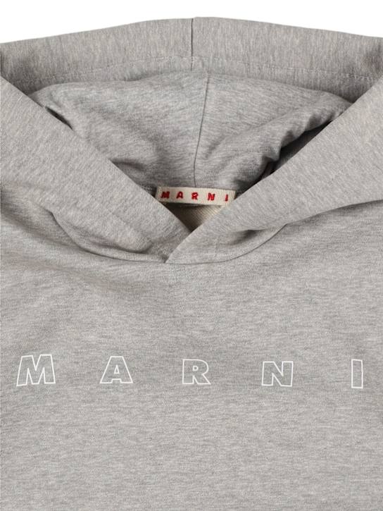 Marni Junior: Printed cotton sweatshirt hoodie - kids-boys_1 | Luisa Via Roma