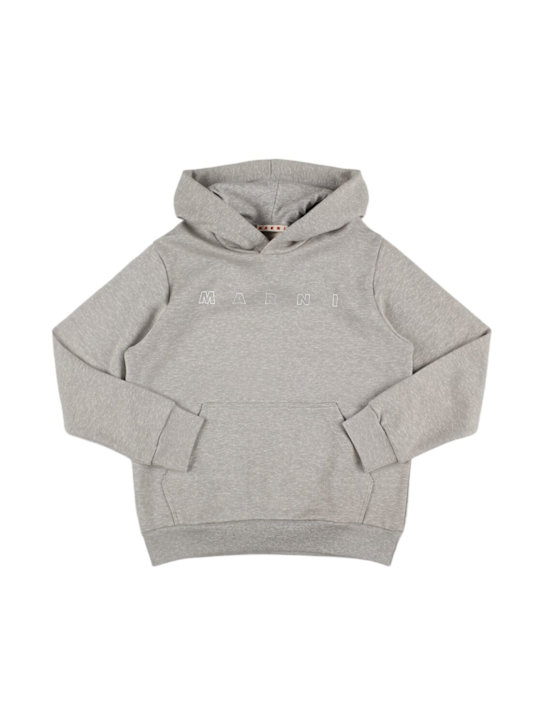 Marni Junior: Printed cotton sweatshirt hoodie - kids-boys_0 | Luisa Via Roma