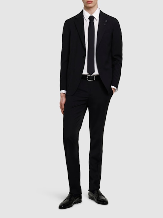 Lardini: Wool blend suit - Black - men_1 | Luisa Via Roma