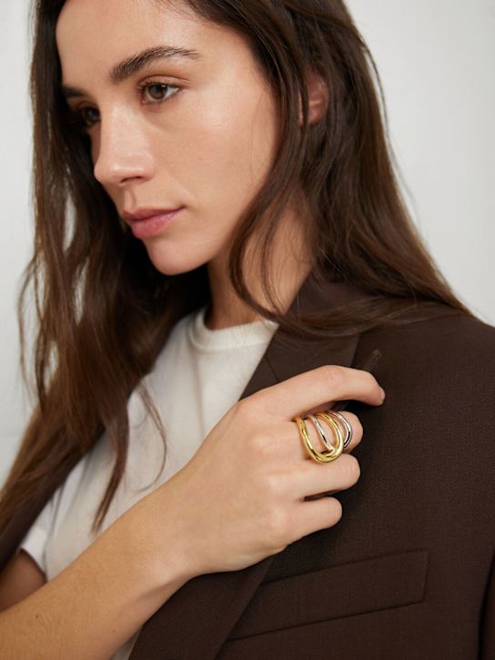 Charlotte Chesnais: Bague Daisy vermeil & silver ring - Vermeil/Argent - women_1 | Luisa Via Roma