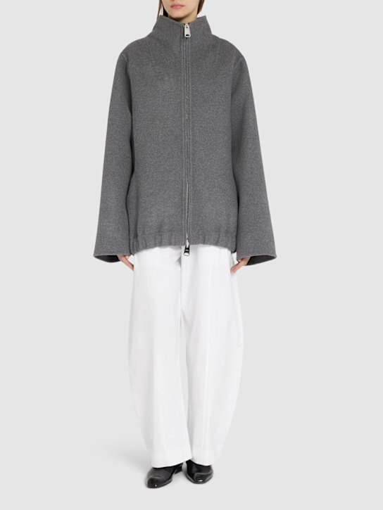 Khaite: Garet wool short coat - Grey - women_1 | Luisa Via Roma