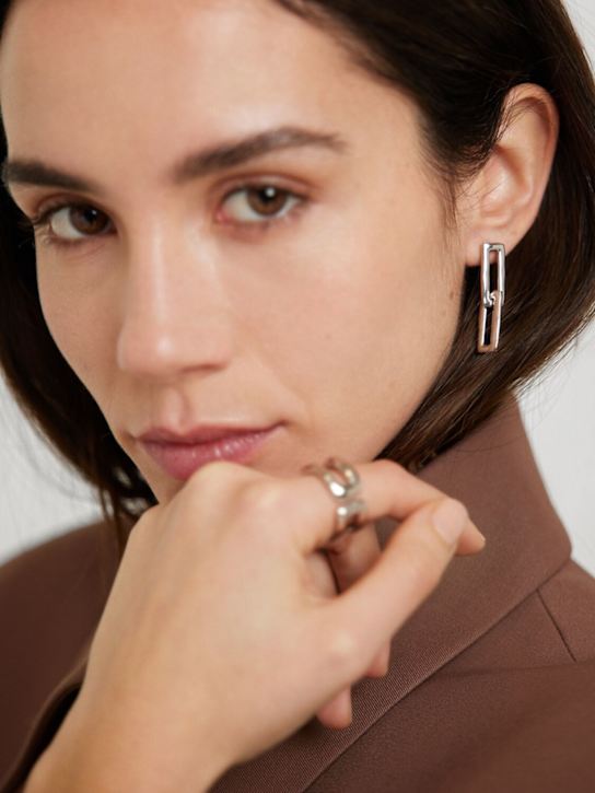 Jil Sander: Chain drop earrings - women_1 | Luisa Via Roma