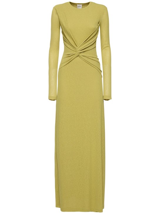 Nanushka: Rozal mesh jersey maxi dress - women_0 | Luisa Via Roma