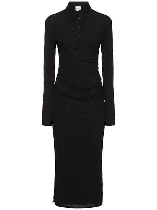 Nanushka: Verity polo mesh jersey midi dress - women_0 | Luisa Via Roma