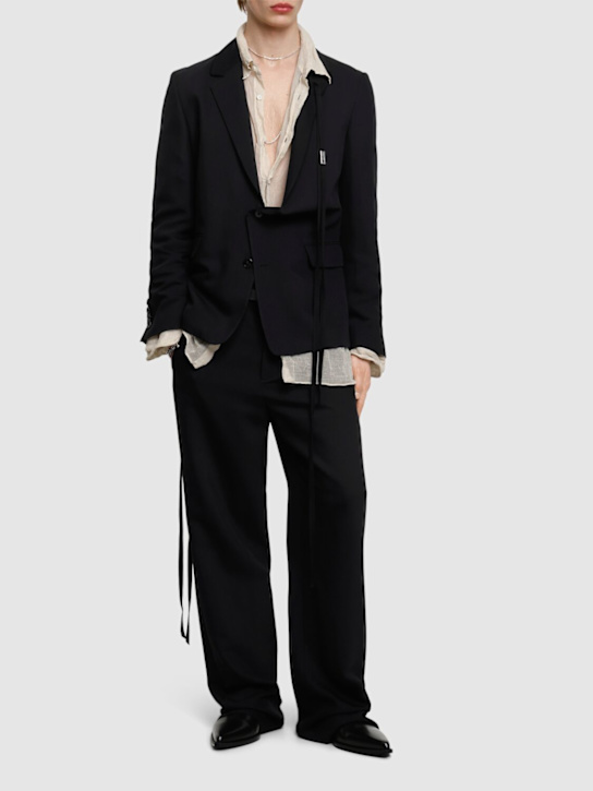 Ann Demeulemeester: Galm deconstructed asymmetric blazer - men_1 | Luisa Via Roma