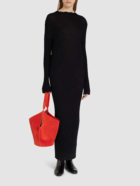 Khaite: Sigrid fine wool long dress - Black - women_1 | Luisa Via Roma