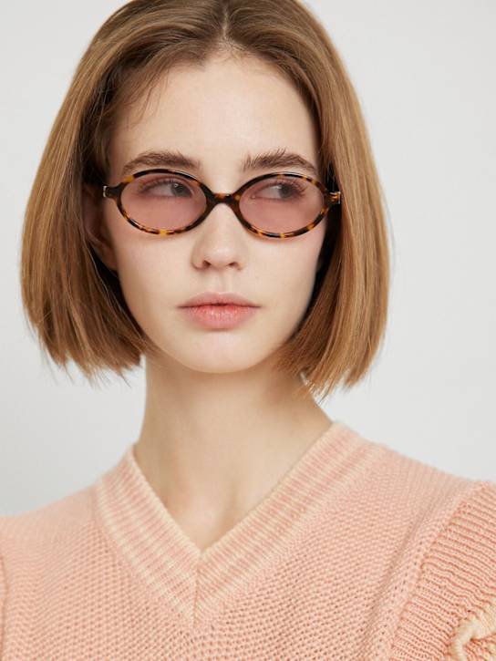 Miu Miu: Occhiali da sole in acetato - Havana/Pink - women_1 | Luisa Via Roma