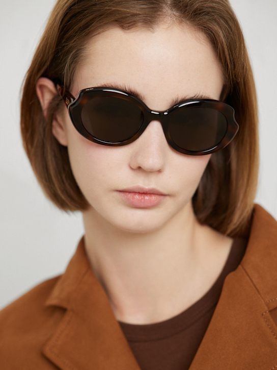 Loewe: Slim圆形太阳镜 - Dark Havana - women_1 | Luisa Via Roma