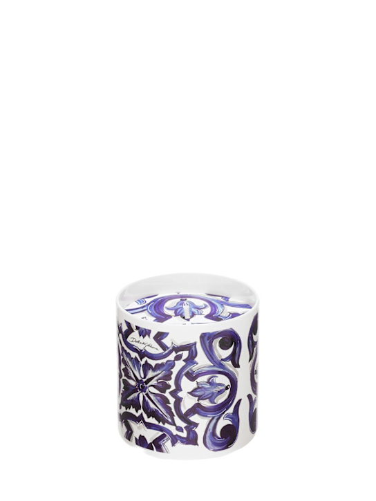 Dolce&Gabbana: Sicilian neroli & lemon perfumed candle - Blue - ecraft_1 | Luisa Via Roma