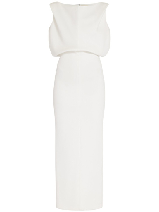 Khaite: Terran bonded crepe satin long dress - White - women_0 | Luisa Via Roma