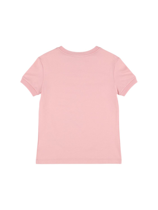 Dolce&Gabbana: T-shirt in jersey di cotone con logo - Rosa - kids-girls_2 | Luisa Via Roma