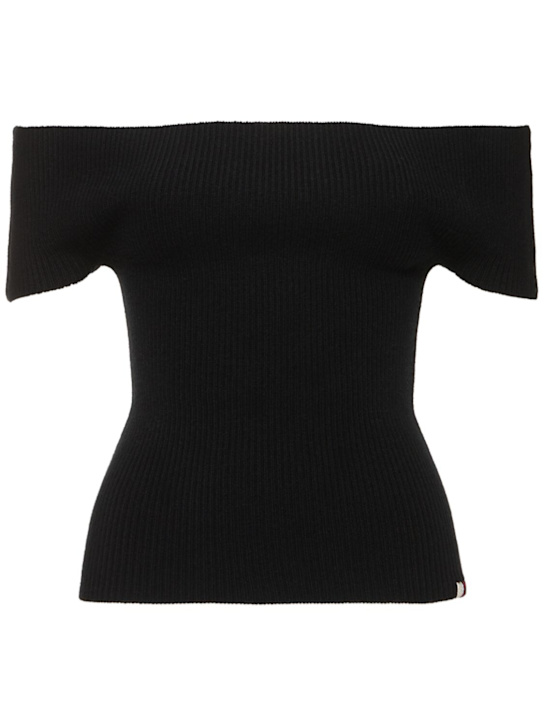Extreme Cashmere: Top Libra in misto cashmere stretch - Nero - women_0 | Luisa Via Roma