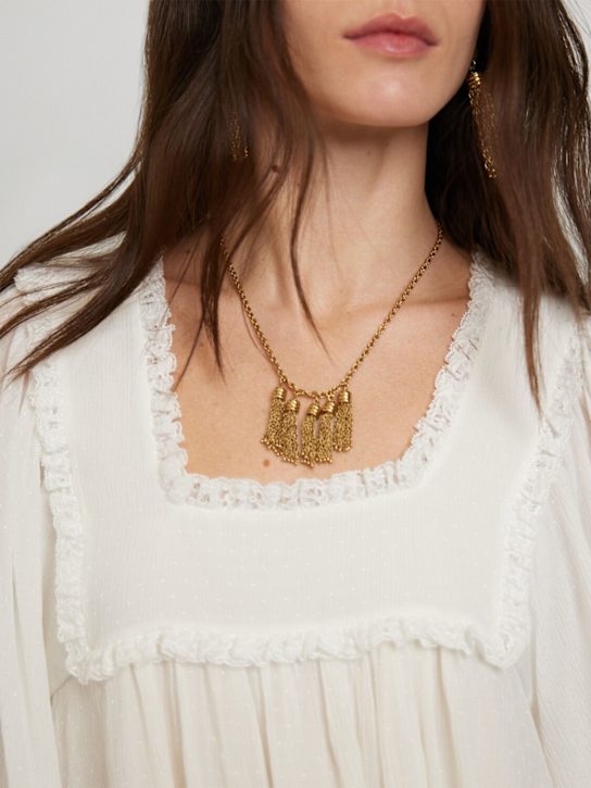Chloé: Chloé pompom necklace - Gold - women_1 | Luisa Via Roma