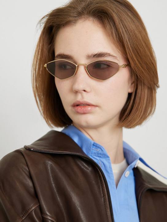 Miu Miu: Occhiali da sole esagonali in metallo - women_1 | Luisa Via Roma