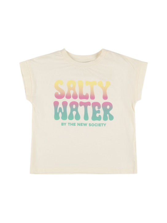 The New Society: コットンジャージーTシャツ - ホワイト - kids-girls_0 | Luisa Via Roma