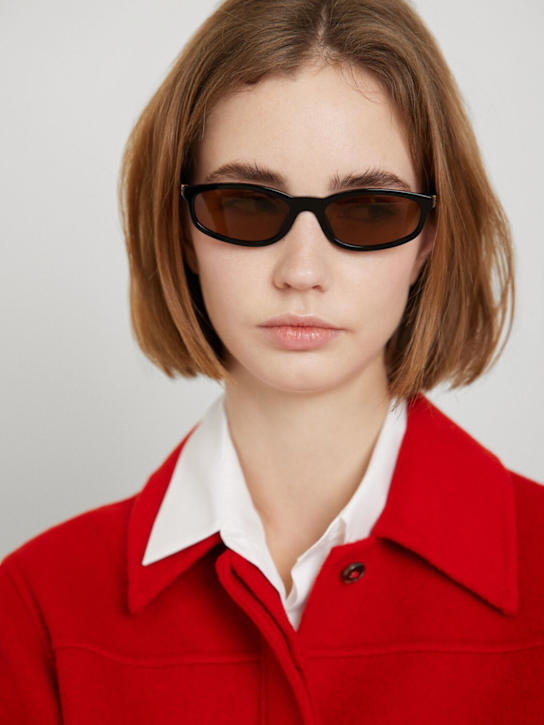 Miu Miu: Regard oval acetate sunglasses - women_1 | Luisa Via Roma
