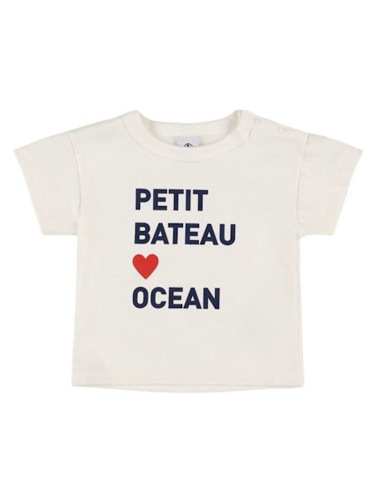 Petit Bateau: Printed cotton jersey t-shirt - kids-boys_0 | Luisa Via Roma