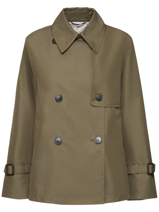 Weekend Max Mara: Biglia gabardine short trench coat - women_0 | Luisa Via Roma