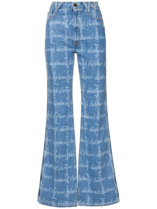 Vivienne Westwood: Ray logo high rise straight jeans - women_0 | Luisa Via Roma
