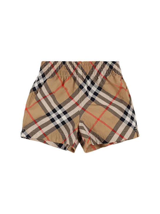 Burberry: Shorts con stampa check - kids-boys_0 | Luisa Via Roma
