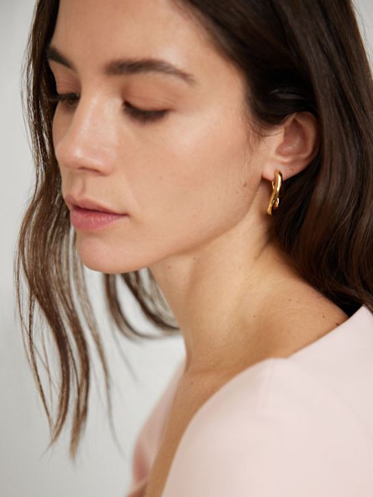 Jil Sander: Medium hammered hoop earrings - women_1 | Luisa Via Roma