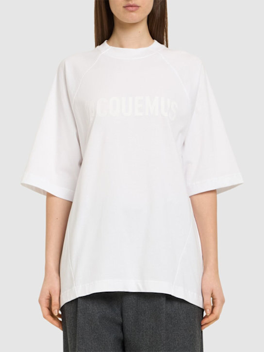 Jacquemus: Le t-shirt typo jacquemus logo T恤 - 白色 - women_2 | Luisa Via Roma