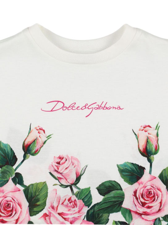 Dolce&Gabbana: T-shirt in jersey di cotone stampato - kids-girls_1 | Luisa Via Roma