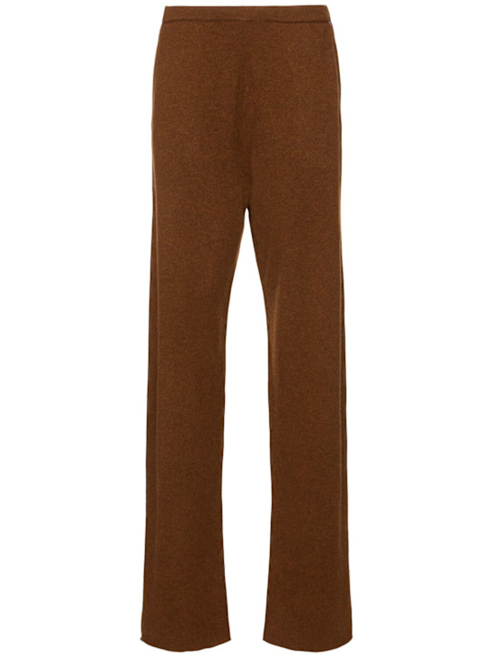Extreme Cashmere: Rush cashmere blend knitted pants - Brown - women_0 | Luisa Via Roma