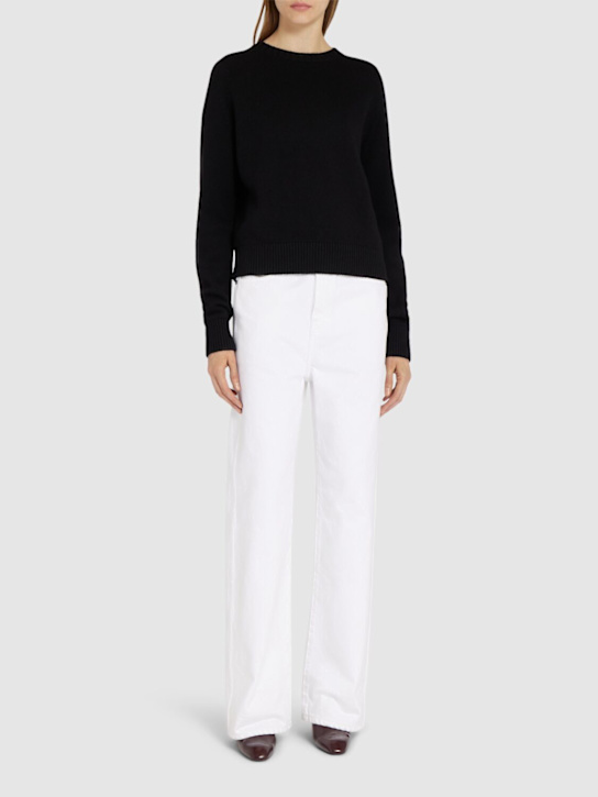 Khaite: Bonnie denim straight jeans - White - women_1 | Luisa Via Roma