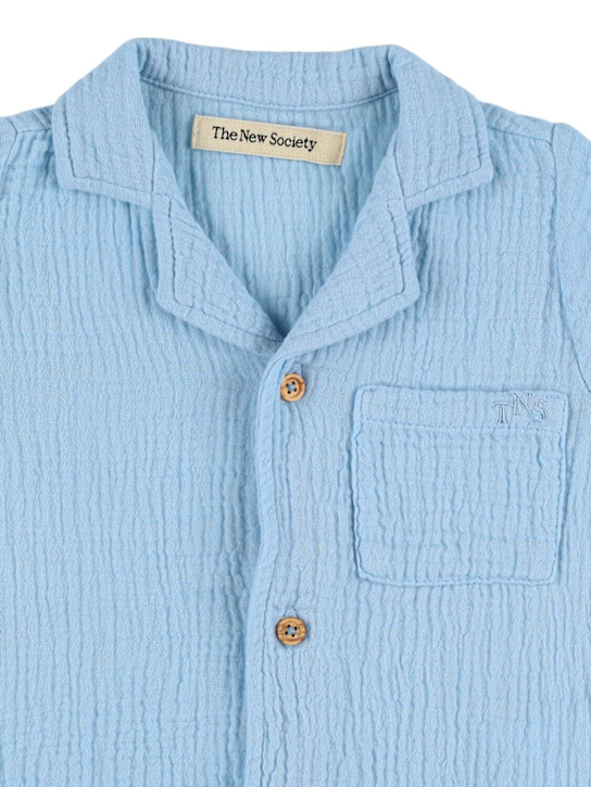 The New Society: モスリンコットンシャツ - ライトブルー - kids-boys_1 | Luisa Via Roma