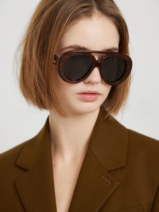 Loewe: Curvy mask sunglasses - Blonde Havana - women_2 | Luisa Via Roma