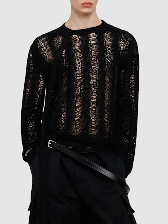 Ann Demeulemeester: 2.5 cm long leather belt - men_1 | Luisa Via Roma