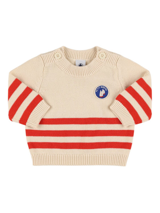 Petit Bateau: Cotton knit sweater - kids-boys_0 | Luisa Via Roma