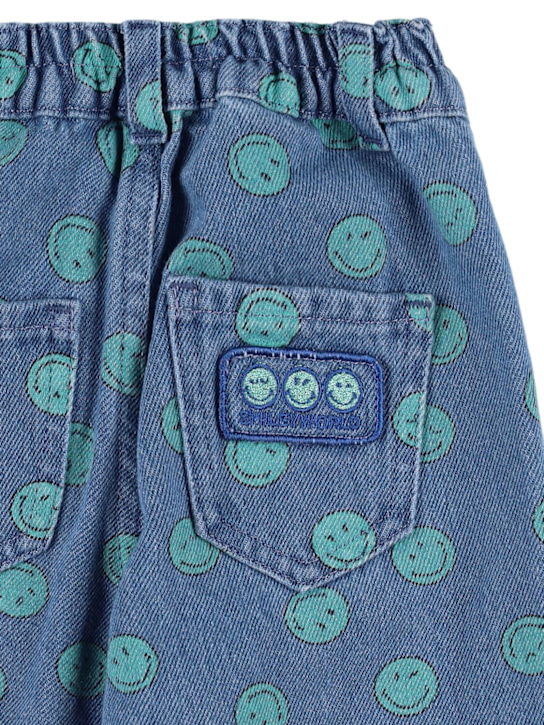 The New Society: Printed cotton denim pants - Light Blue - kids-boys_1 | Luisa Via Roma