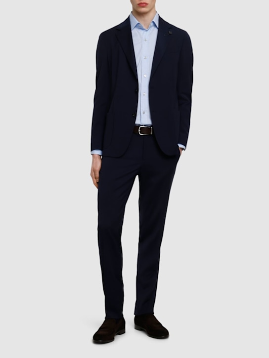 Lardini: Wool blend suit - Blue - men_1 | Luisa Via Roma