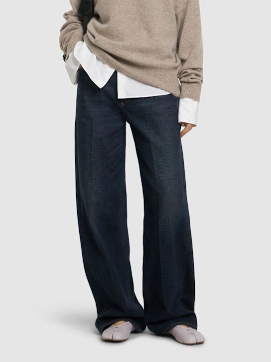 Maison Margiela: 10mm Tabi leather ballerina flats - Lilac - women_1 | Luisa Via Roma