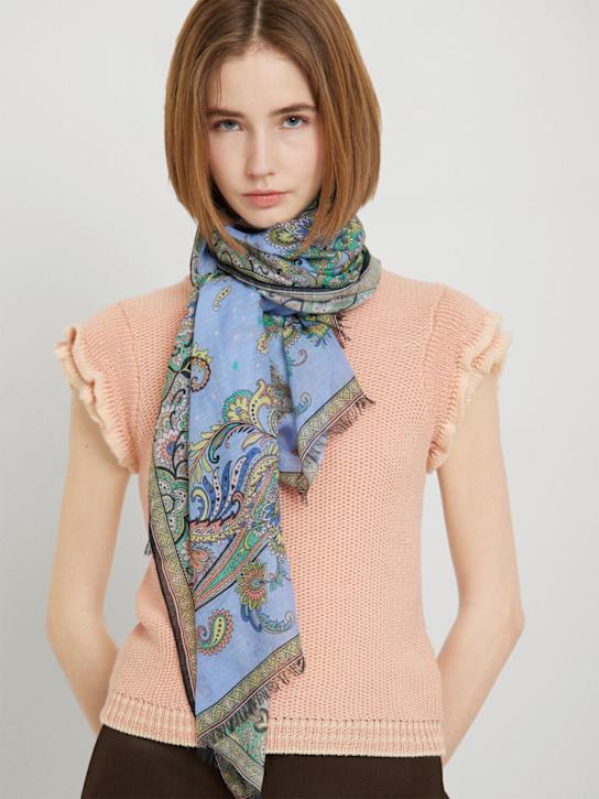 Etro: Boheme printed cotton blend scarf - women_1 | Luisa Via Roma