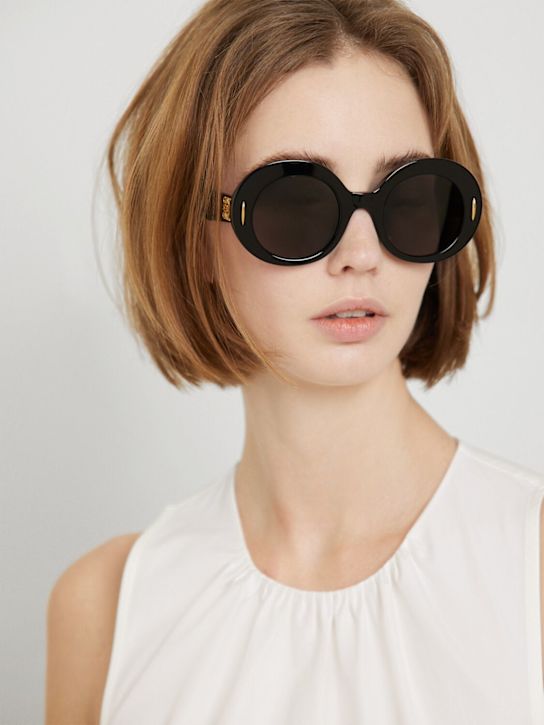 Loewe: Anagram圆形太阳镜 - 亮黑色 - women_1 | Luisa Via Roma