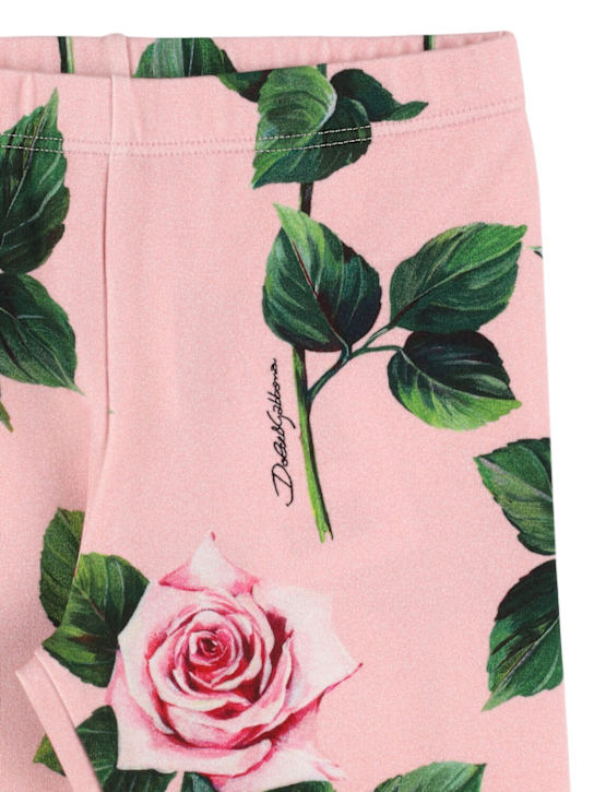 Dolce&Gabbana: コットンブレンドジャージーレギンス - ピンク/マルチカラー - kids-girls_1 | Luisa Via Roma