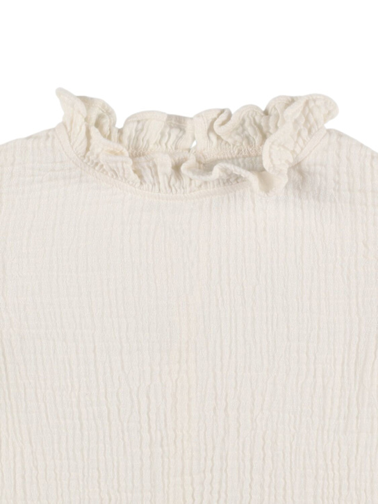 The New Society: Top in cotone seersucker - Bianco - kids-girls_1 | Luisa Via Roma