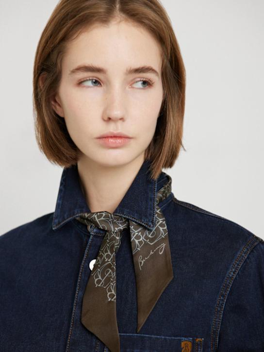 Burberry: Super skinny printed silk bandeau scarf - women_1 | Luisa Via Roma