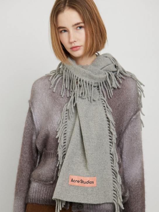 Acne Studios: Canada Cancan fringed wool scarf - women_1 | Luisa Via Roma
