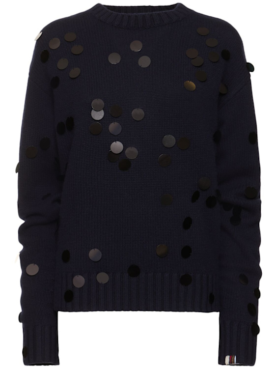 Extreme Cashmere: Oldie sequined cashmere knit sweater - women_0 | Luisa Via Roma